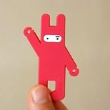 BDS - Cute Cartoon (Ninja Rabbit - Red) Earphone Winder / Cord Manager / Cable Winder + One Free Smart Wrap Silicone Rubber Earphone/earbud Cord Manager Cable Winder Wrap Reel