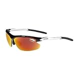 Tifosi Optics Tyrant Interchangeable Lens Sunglasses (Gloss Black Frame w/ Smoke w/ Red GG/ AC Red / Clear lenses)