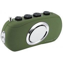 Hand Crank Radio with LED Flashlight - Green (Green) (2.7H x 5.5W x 1.3D) by Dynamo