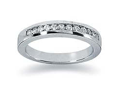 0.24 Channel Set Diamond Wedding band in 14k White Gold