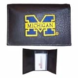 Michigan Wolverines Embroidered Leather Tri-Fold Wallet