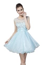 Girls Sexy Organza/Tulle Beaded Crystals Crystal Prom Dress/Mini Dress 