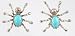 Jewelry : Sterling Silver and Turquoise Zuni Spider Earrings, #2561