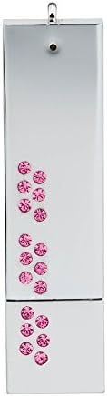 LT Nichalo 32GB Pink Crystal Rectangular Chrome Metal Case USB2.0 Flash Drive Memory Stick External Storage Device