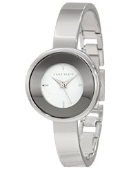 Anne Klein Womens AK/1083WTSV Curved Silver-Tone Bangle Watch