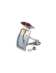 Automotive Parts and Accessories: Chrome Kat Eyez Cat Eye Softail Curved License Plate Frame with LED Taillight - V-Twin
