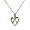 9ct Yellow Gold Entwined Heart Pendant with a Cable link Chain 40 cm
