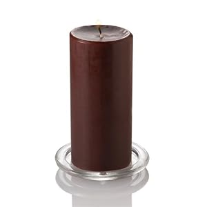 Set of 24 Hand Poured 3 x 6 Pillar Candles, Brown Unscented