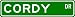 CORDY Street Sign ~ Personalized Family Lastname Sign ~ Gameroom, Basement, Garage Sign ** ALUMINUM