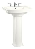 IMAGE OF Kohler K-2359-1-0 Archer Pedestal Lavatory with Single-Hole Faucet Drilling, White