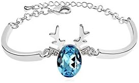 Eudaemonia life Austria Crystal Charm Bracelets Christmas Reindeer Special Jewelry B11242 (Blue)
