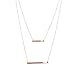 HONEYCAT Double Layered Bar Necklace in 18k Rose Gold Plate | Minimalist, Delicate Jewelry (RG)