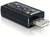 USB Sound Adapter 7.1 - DeLock -Virtual 7.1 Sound - Xear 3D Sound - mit Funktionstasten - zusätlicher Soundadapter - ideal für Skype