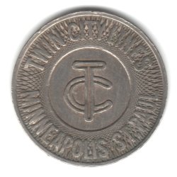 1959 Twin City Lines Minneapolis St. Paul Student Fare Transportation Token