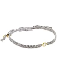 Tai Single Clear Crystal on Grey Silk Cord Bracelet