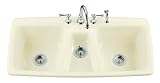 KOHLER K-5914-4-96 Trieste Self-Rimming Kitchen Sink, Biscuit