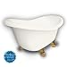 American Bath Factory B1-1600-BB-DM3-M2-35-PB-C1-LH Princess Slipper Clawfoot Bathtub in Bisque, Can