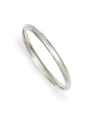 14k 3/16 White Gold Hinged Baby Bangle Bracelet
