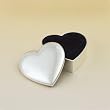 Personalized Heart-shaped jewelry box. Dark blue felt lining.