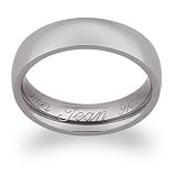 Titanium Engraved Classic Wedding Band - Personalized Jewelry