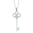 10K White Gold 1/2 ct. Diamond Key Pendant with Chain