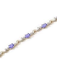 14kt Yellow Gold Oval Tanzanite and Diamond Bracelet