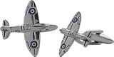 Mens Steel Spitfire Airplane Cufflinks