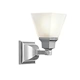 Livex Lighting 1031-91 Mission Wall Sconce Brushed Nickel with Frosted Glass