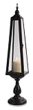 31" Triangular Glass Steeple Pillar Candle Holder