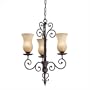 Troy Lighting F1305FI Portobello 3 Light Single Tier Chandelier in French Iron with Gradated Amber glass