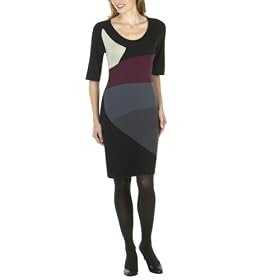 Mossimo® Black: Scoop Dress - Black Intarsia Combo