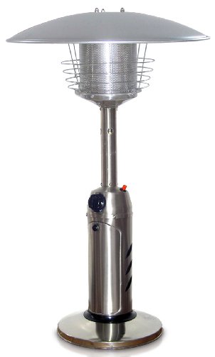 Garden Sun GS3000SS Table Top 11,000 BTU Propane Powered Patio Heater With Push Button Ignition, Stainless Steel