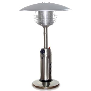 Garden Sun GS3000SS Table Top 11,000 BTU Propane Powered Patio Heater With Push Button Ignition, Stainless Steel