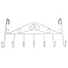 Marrywindix 7 Hook Metal Over the Door Rack Hanger for Hanging Clothes , Coat , Hat, Belt (7 Hooks White)