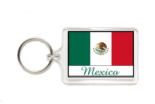 Souvenir Mexico Mexican Flag Double Sided Acrylic Key Ring Medium Keyring Keychain Stocking Stuffer
