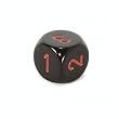Chessex Opaque 16mm d6 with 1-2-3 twice, Black and red Dice