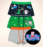 3 Pack Younger Boys Cotton Rich George Assorted Trunks