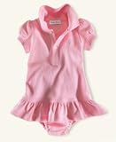 Ralph Lauren Baby Girl Solid Mesh Polo Dress