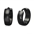 Urban Male - Boucles d'oreilles anneaux � charni�re en acier inoxydable noir pour homme