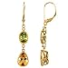14K Yellow PAIR .04 CT TW Genuine Peridot, Citrine title=