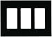 Eaton PJS263BK Decorator Screwless Wallplate, 3-Gang, Black