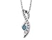 Blue and White Diamond Pendant 1/3 Carat (ctw) in 14K White Gold with Chain