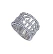 Sterling Silver Rhodium Ring with Clear CZ - Size: 6-9