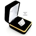 Black Velvet Ring Gift Jewelry Box w/ Gold Trim
