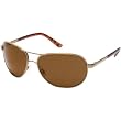 Suncloud Optics Aviator Metal Alloy Frames Polarized Designer Sunglasses w/ Free B&F Heart Sticker - Gold/Brown