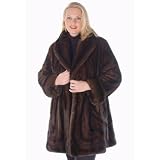 Mink Jacket - Plus Size Mahogany Wave Design by Jackets