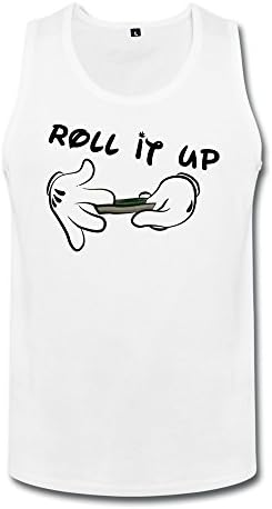 Men's Roll It Up Stick Figures Funny SleevelessÂ TankÂ top Cotton-padded Waistcoat White