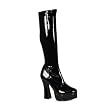 5 Inch Heel Sexy Knee High Boot With Zipper Stretch Patent Boots
