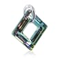 Made with Swarovski Elements� Square Vitrial Light Crystal .925 Sterling Silver 0.8" Long Dangle Pendant Charm