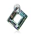 Made with Swarovski Elements� Square Vitrial Light Crystal .925 Sterling Silver 0.8" Long Dangle Pendant Charm